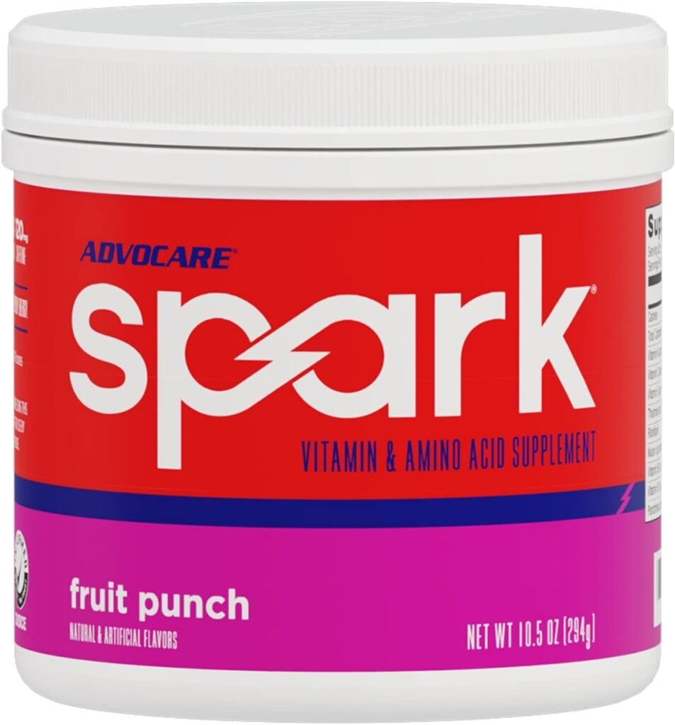 AdvoCare Spark Vitamin  Amino Acid Supplement - Focus  Energy Supplement Mix - Powdered Energy Supplement Mix - Powder Supplement Mix - Amino Acids - Fruit Punch - 10.5 oz