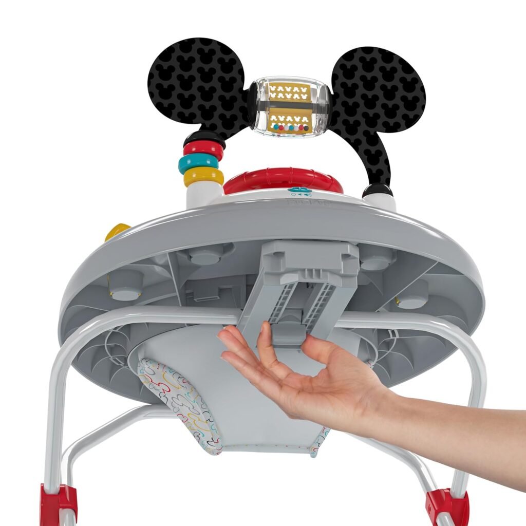 Bright Starts Disney Baby Minnie Mouse Forever Besties 2-in-1 Baby Activity Walker - Easy Fold Frame and Removable -Toy Station, 6 Months and up