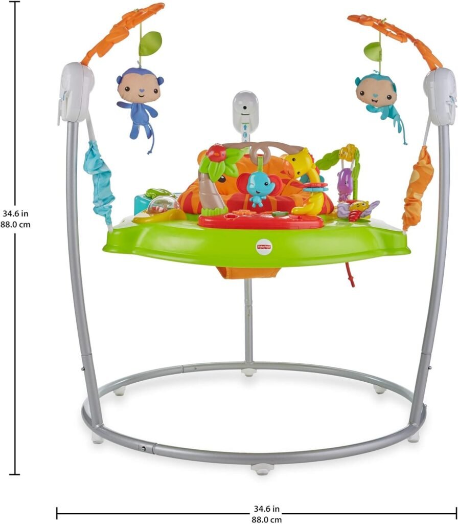 Fisher-Price Baby Tiger Time Jumperoo, Infant Activity Center with Music, Lights, Sounds, and Early Learning