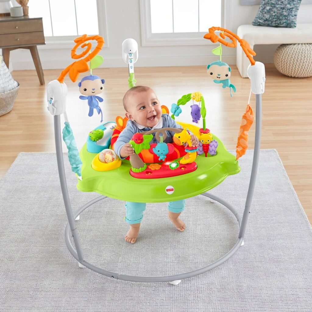 Fisher-Price Baby Tiger Time Jumperoo, Infant Activity Center with Music, Lights, Sounds, and Early Learning