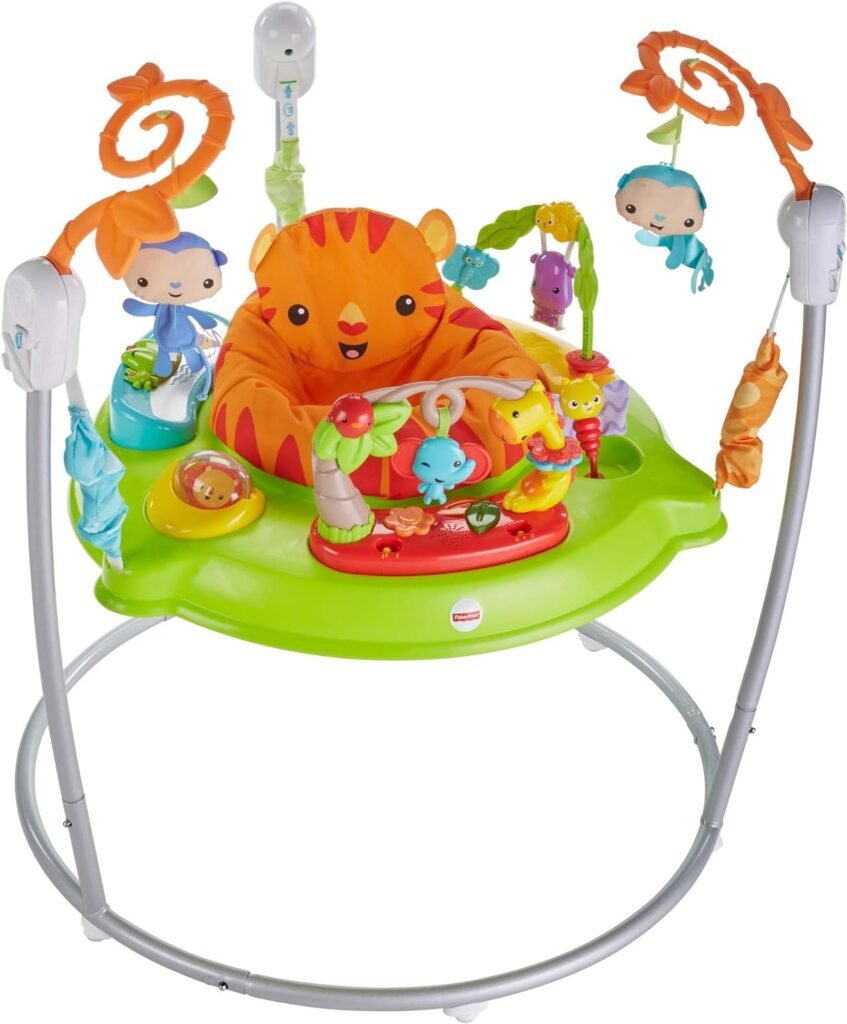 Fisher-Price Baby Tiger Time Jumperoo, Infant Activity Center with Music, Lights, Sounds, and Early Learning